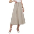 thumbnail image 1 of INSPIRE CHIC Women's A-Line Skirt Elastic High Waist Maxi Skirt with Pockets S Beige, 1 of 5