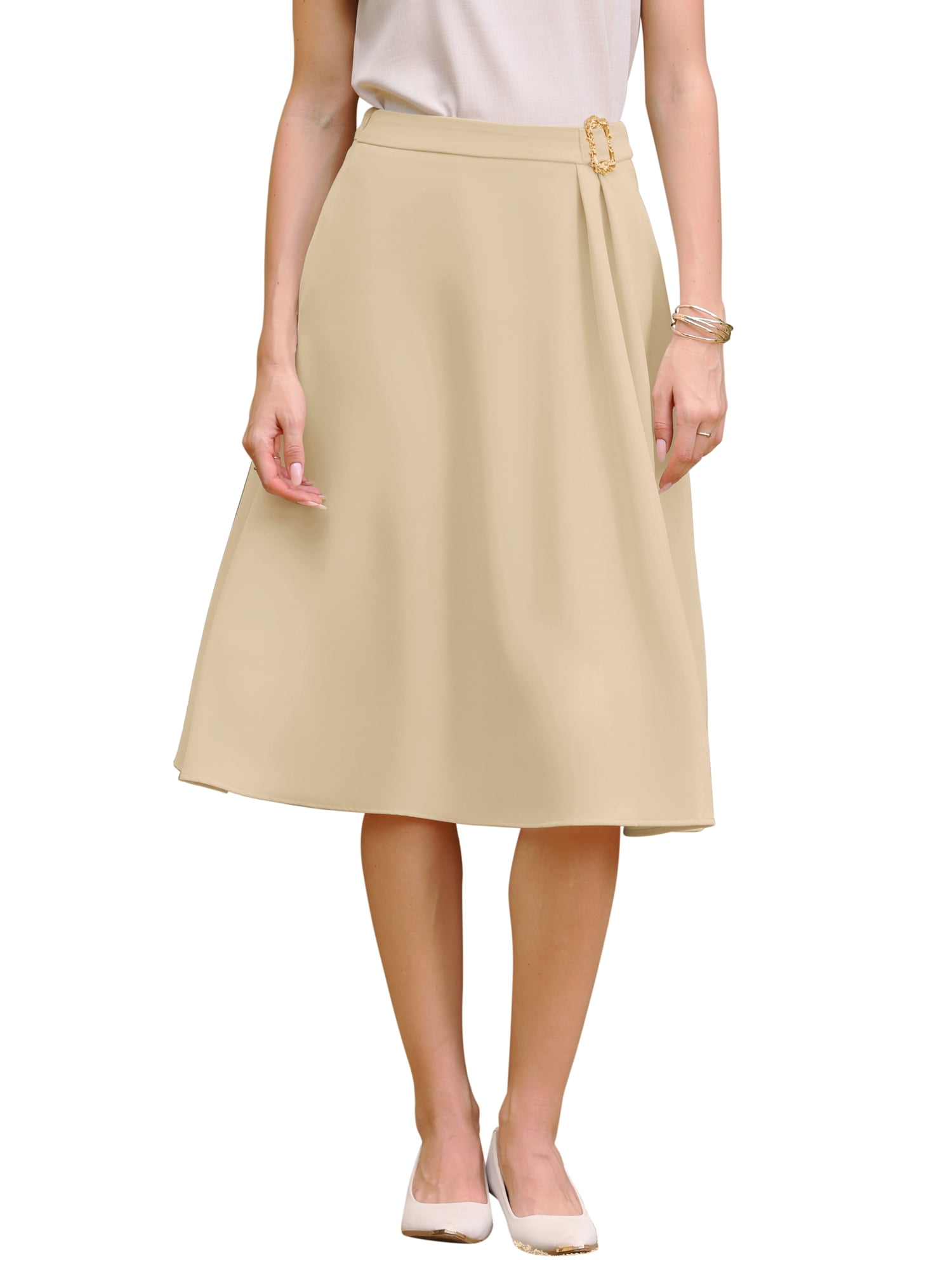 INSPIRE CHIC Women's A-Line Skirt High Waist Pleated Front 2026 ...