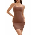 thumbnail image 1 of INSPIRE CHIC Women's Adjustable Spaghetti Strap Cami Full Slips Tummy Control Under Dress Nightwear L Brown, 1 of 5