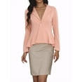 thumbnail image 1 of INSPIRE CHIC Women's Blazer Stand Collar Long Sleeve Single Button Peplum Blazer XS Pink, 1 of 7