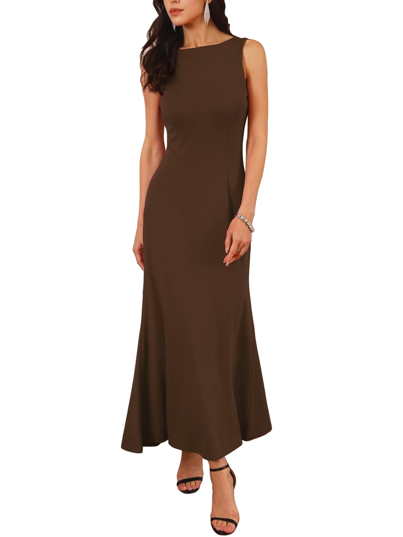 chinese dress ladies Premiere | Olive Boat-Neck Maxi Dress with Cape-Sleeves and Open-Back