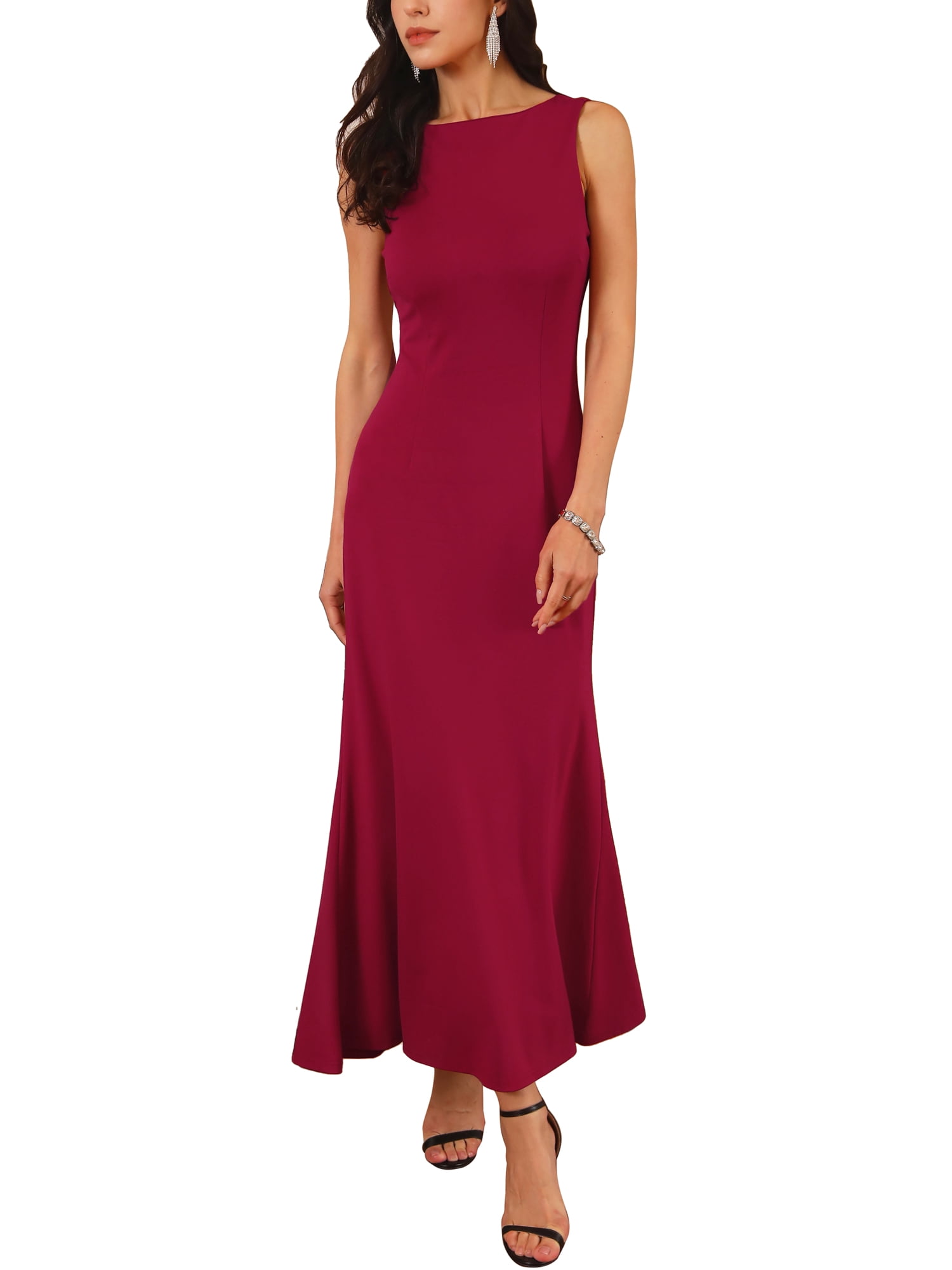 burgundy boat neck dress Boat Neck Belted Mini Dress-Burgundy M main image 0