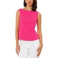 thumbnail image 1 of INSPIRE CHIC Women's Boat Neck Tops Sleeveless Business Work Summer Tank Top M Hot Pink, 1 of 6