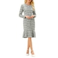 thumbnail image 1 of INSPIRE CHIC Women's Bodycon Mermaid Dress Tweed Long Sleeve Elegant Cocktail Fishtail Dresses XL White, 1 of 5