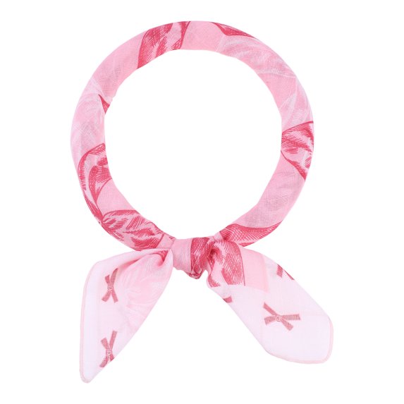 INSPIRE CHIC Women's Bowknot Printed Blended Cotton Scarves, 21.7" Small Square Gauze Headscarf Neckerchief 21.7x21.7" Pink Red