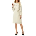 thumbnail image 1 of INSPIRE CHIC Women's Button Up A-Line Dress Puff Long Sleeve Tie Waist Business Casual Knee Length Dresses S Beige, 1 of 5