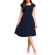 walmart navy blue dress Yuxingfu Cotton Dresses for Women Casual Maxi V-Neck Plus Size Womens Dress Sleeveless Wrap Long Casual Summer Dress Navy #4 XL, Women's, Blue