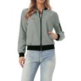 thumbnail image 1 of INSPIRE CHIC Women's Coat Casual Zip Up Bomber Jacket Windbreaker Outerwear with Pockets XS Grey, 1 of 5
