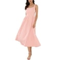 thumbnail image 1 of INSPIRE CHIC Women's Dresses Sweetheart Neck Sleeveless Cocktail A-Line Pleated Maxi Dress XL Pink, 1 of 7
