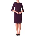thumbnail image 1 of INSPIRE CHIC Women's Collared Sheath Vintage Half Sleeve Pencil Dress with Belt S Purple, 1 of 5