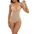 thumbnail image 1 of INSPIRE CHIC Women's Cami Adjustable Straps Tummy Control Shapewear Leotard Bust Butt Lifter Bodysuit L Beige, 1 of 5