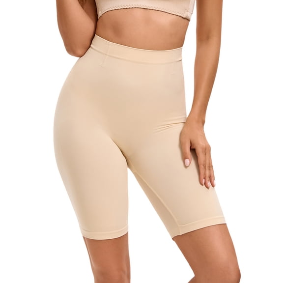 INSPIRE CHIC Women's Control Waist High Elasticity Thigh Shapers High-Waisted Butt Lifter Control Panties S Beige