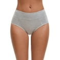 thumbnail image 1 of CURVY GLAM Women's Cotton High Waist (Available in Plus Size), Tummy Control Underwear XXL Gray, 1 of 4