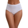 thumbnail image 1 of INSPIRE CHIC Women's Cotton High Waist Briefs Tummy Control Breathable Underwear, Available in Plus Size XL White, 1 of 4