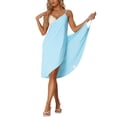 thumbnail image 1 of INSPIRE CHIC Women's Cover Ups Spaghetti Strap Backless Beach Seaside Sarongs Wrap Summer Dress S Light Blue, 1 of 6