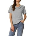 thumbnail image 1 of INSPIRE CHIC Women's Cowl Neck Short Sleeve Casual Stretchy Top M Grey, 1 of 6