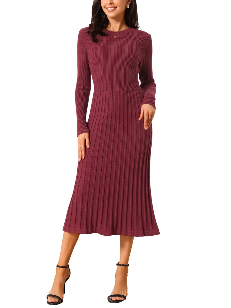 womens sweater dress red Snowsong Sweater Dress Women's Formal Dresses Ladies Autumn Winter Turtleneck Knitted Sweater Dress Long Sleeve Sexy Dress Fall Dresses For Women Red