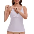 thumbnail image 1 of INSPIRE CHIC Women's Crisscross Lace Trim Adjustable Shoulder Straps Maternity Nursing Tops Camisole Padded for Breastfeeding 3XL Purple, 1 of 5