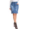 thumbnail image 1 of INSPIRE CHIC Women's Denim Skirt Casual High Waisted Pockets Above the Knee Stretchy Jean Pencil Skirts L Sky Blue, 1 of 6