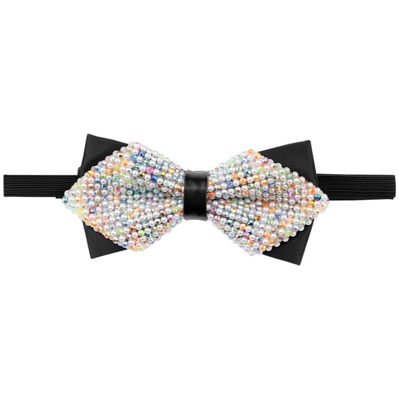 INSPIRE CHIC Men's Diamond Pre-tied Adjustable Neck Tie Fashion Bow Tie for Wedding Party Business Colorful 2