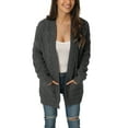 thumbnail image 1 of INSPIRE CHIC Women's Fall Winter Long Sleeve Cable Knit Open Front Sweater Cardigan with Pockets S Dark Grey, 1 of 6