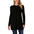 thumbnail image 1 of INSPIRE CHIC Women's Fall Winter Sweater Dress Crewneck Long Sleeve Oversized Tunic Sweater Loose A-Lined Pullover Top M Black, 1 of 6