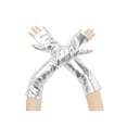thumbnail image 1 of INSPIRE CHIC Women's Faux Leather Long Sleeve Fingerless Gloves Arm Warmers for Cosplay Fashion One Size Silver, 1 of 6