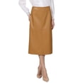 thumbnail image 1 of INSPIRE CHIC Women's Faux Leather Skirt PU High Waist Business Casual Knee Length Skirts L Camel Brown, 1 of 5