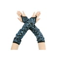 thumbnail image 1 of INSPIRE CHIC Women's Fingerless Gloves Scale Printed Elbow Long Arm Warmers Cosplay with Finger Loop One Size Blue, 1 of 6