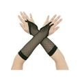 thumbnail image 1 of INSPIRE CHIC Women's Fishnet Glove Elastic Lace Elbow Length Fingerless Gloves with Finger Loop One Size Black, 1 of 7