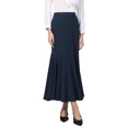 thumbnail image 1 of INSPIRE CHIC Women's Fishtail Long Skirt High Waist Work Office Maxi Mermaid Skirts S Navy Blue, 1 of 5