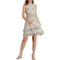 thumbnail image 1 of INSPIRE CHIC Women's Floral A-Line Smocked Waist Tiered Ruffled Chiffon Mini Dress, 1 of 6