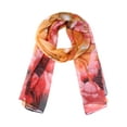 thumbnail image 1 of INSPIRE CHIC Women's Floral Chiffon Scarf, Lotus Lightweight Soft Sheer Long Head Wrap Shawl Scarves for All Season 59.1x18.9" Orange Red, 1 of 6