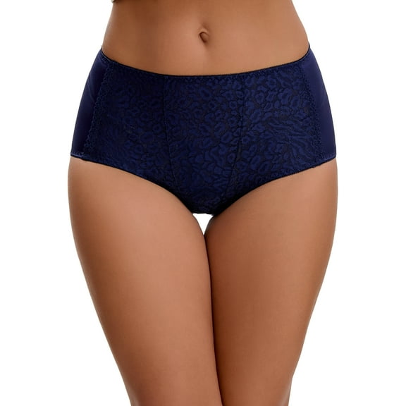 INSPIRE CHIC Women's Floral Lace Briefs Panties Breathable Comfortable Mid Rise Underwear Blue L
