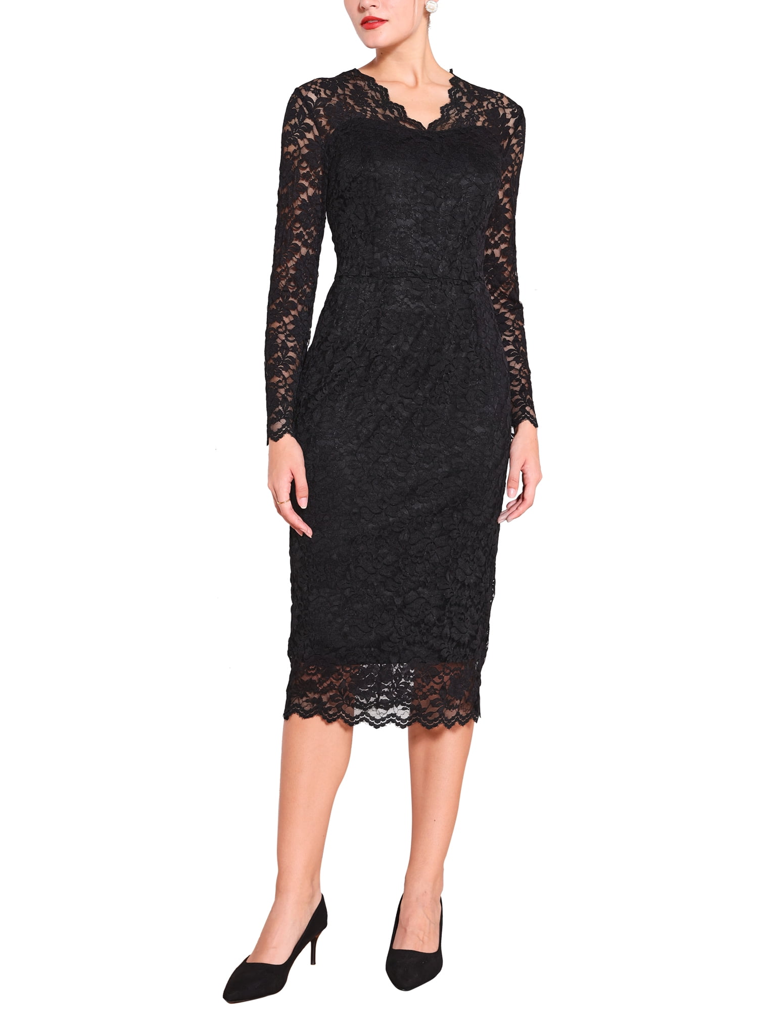 black lace sheath dress chic AVERY FLORAL LACE CUT OUT DRESS IN BLACK | CULT MIA main image 1
