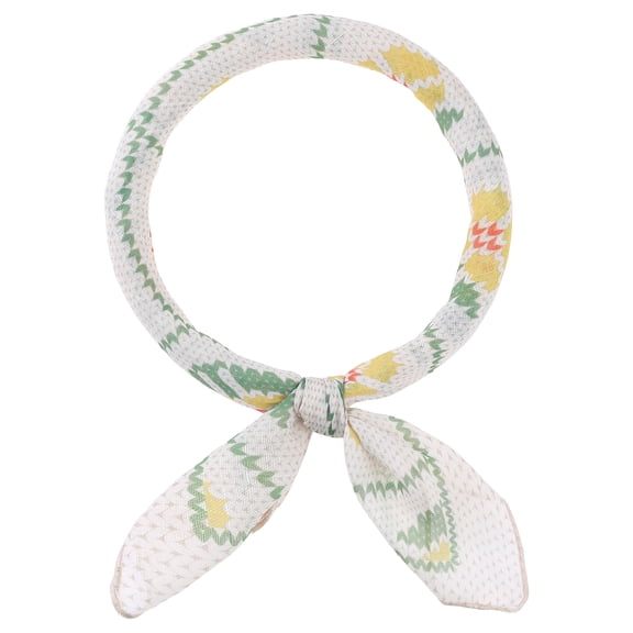 INSPIRE CHIC Women's Floral Printed Cotton Blended Scarves, Small Square Flowers Gauze Headscarf Neckerchief 21.7x21.7" Yellow