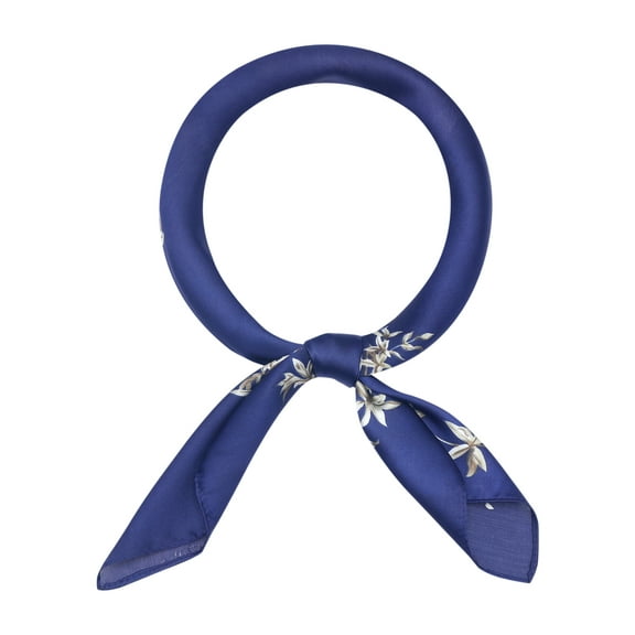 INSPIRE CHIC Women's Floral Printed Satin Square Scarf, Flowers Silky Hairband Headscarf Neck Scarves Neckerchief 27.6"x27.6" Style-20