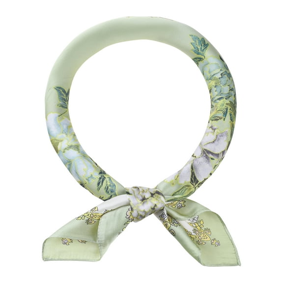 INSPIRE CHIC Women's Floral Printed Satin Square Scarf, Flowers Silky Hairband Headscarf Neck Scarves Neckerchief 27.6"x27.6" Style-23