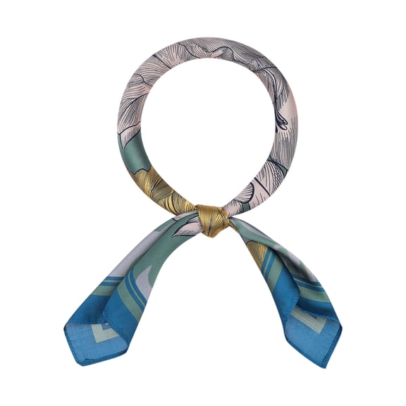INSPIRE CHIC Women's Floral Printed Satin Square Scarf, Flowers Silky Hairband Headscarf Neck Scarves Neckerchief 27.6"x27.6" Style-8