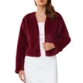 thumbnail image 1 of INSPIRE CHIC Women's Formal Bolero for Evening Dresses Cocktail Bridal Wedding Elegant Faux Fur Shrug Jacket XL Burgundy, 1 of 6