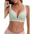 thumbnail image 1 of INSPIRE CHIC Women's Bras Front Close Wireless Push Up Nursing Adjustable Spaghetti Straps Back Hooks Maternity Bra L Light Green, 1 of 5