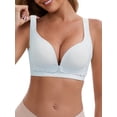 thumbnail image 1 of INSPIRE CHIC Women's Bras Front Close Wireless Push Up Nursing Adjustable Spaghetti Straps Back Hooks Maternity Bra XXL Light Blue, 1 of 5