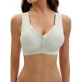 thumbnail image 1 of INSPIRE CHIC Women's Front Closure Full Coverage Vest Wirefree Wave Trim U Back Soft Bras X-Large Light Grey, 1 of 4
