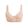 thumbnail image 1 of INSPIRE CHIC Women Full Cup Bras Breathable Comfort Floral Lace Full Coverage Non Padded Underwired Bra 40/90 Fit 38B/C Beige, 1 of 5