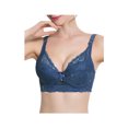 thumbnail image 1 of INSPIRE CHIC Women Full Cup Bras Breathable Comfort Floral Lace Full Coverage Non Padded Underwired Bra 46/105 Fit 44B/C Navy Blue, 1 of 6