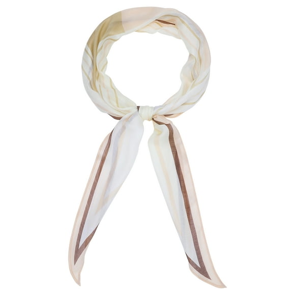 INSPIRE CHIC Women's Geometric Stripes Printed Scarf, Fashion Gauze Hairband Headscarf Neck Scarves Neckerchief 66.9x19.7" Light Khaki