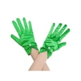 thumbnail image 1 of INSPIRE CHIC Women's Glove Satin Bead Decor Full Finger Wrist Length Short Gloves for Elegant Wedding Green, 1 of 6