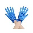 thumbnail image 1 of INSPIRE CHIC Women's Glove Satin Bead Decor Full Finger Wrist Length Short Gloves for Elegant Wedding Royal Blue, 1 of 6