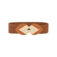 thumbnail image 1 of INSPIRE CHIC Women's Golden Leaf Stretchy Belts, Fashion Vintage Elegant Elastic Waistband for Dress Coat 26.4x2.4" Brown, 1 of 6