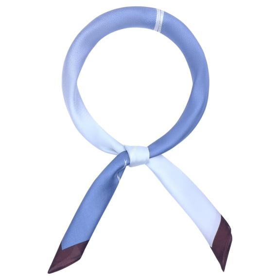 INSPIRE CHIC Women's Gradient Printed Satin Square Scarves, Simple Lines Silky Hairband Headscarf Neckerchief 27.6x27.6" Blue